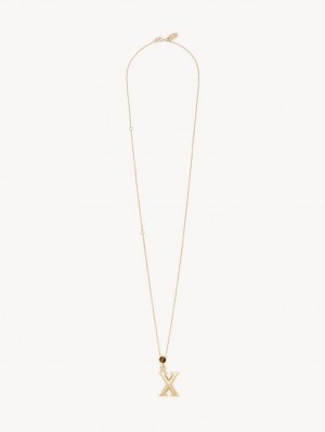 Colliers Chloe Alphabet With Pendant Doré | CHE-SR14332