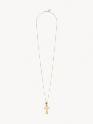 Colliers Chloe Alphabet With Pendant Doré | CHE-SR14336