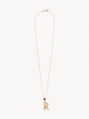 Colliers Chloe Alphabet With Pendant Doré | CHE-SR14338