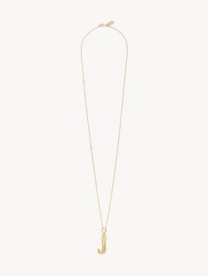 Colliers Chloe Alphabet With Pendant Doré | CHE-SR14346
