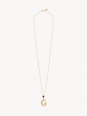 Colliers Chloe Alphabet With Pendant Doré | CHE-SR14349