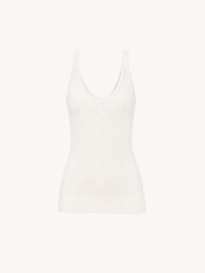 Hauts Chloe Classiche Tank Blanche | CHE-SR13873