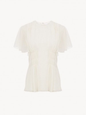 Hauts Chloe Wing-sleeve Blanche | CHE-SR13912
