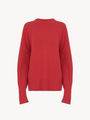 Knitwear Chloe Generous Crew-neck Rose | CHE-SR13954