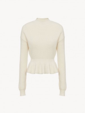 Knitwear Chloe Peplum Blanche | CHE-SR13963