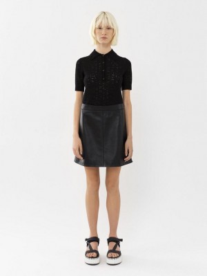 Leather Chloe Mini Skirt Noir | CHE-SR14112
