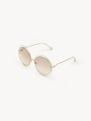 Lunette de Soleil Chloe Carlina Petite Doré Beige | CHE-SR14544