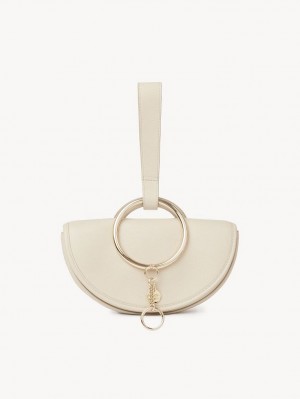 Mini Sacs Chloe Mara Half Moon Beige | CHE-SR14755