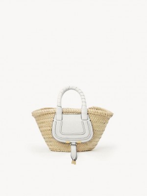 Mini Sacs Chloe Marcie Basket Blanche | CHE-SR13662