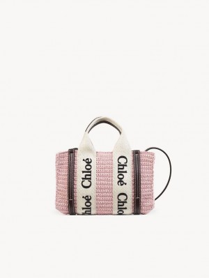 Mini Sacs Chloe Woody Tote 2 Rose | CHE-SR13730