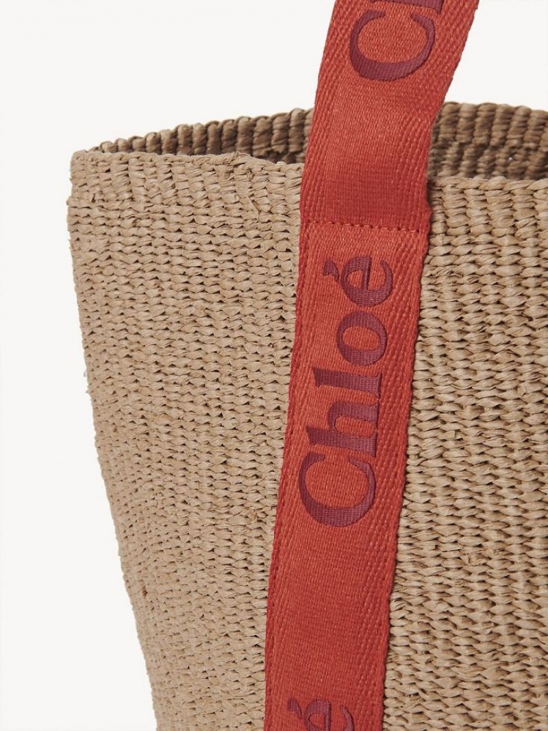 Baskets Chloe Large Woody Orange Orange | CHE-SR13646