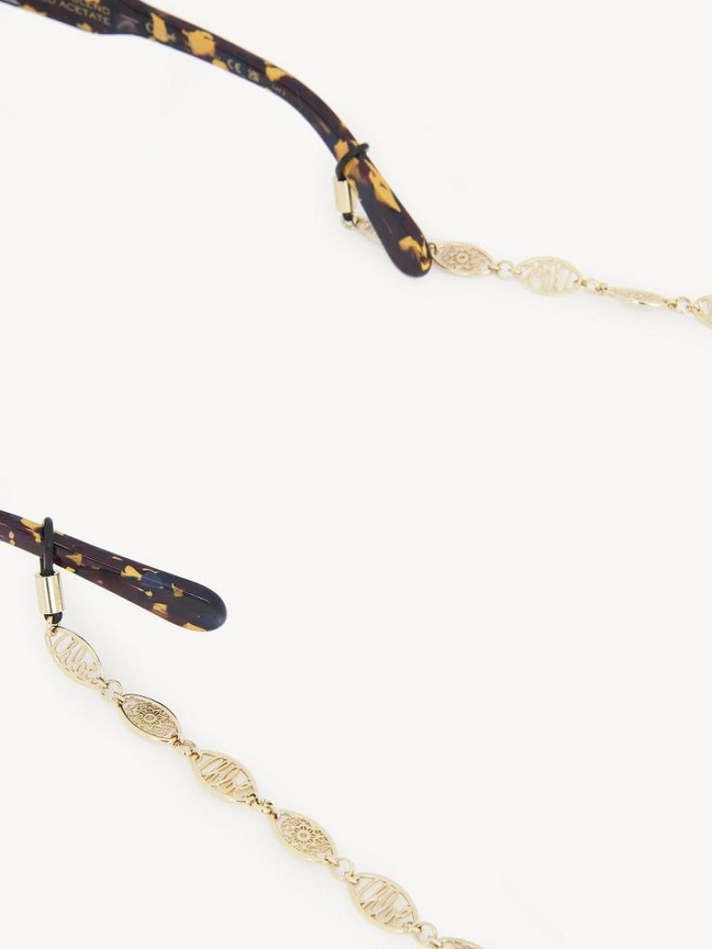 Boucles d'Oreilles Chloe Darcey Dentelle Eyew Chain Doré | CHE-SR14433