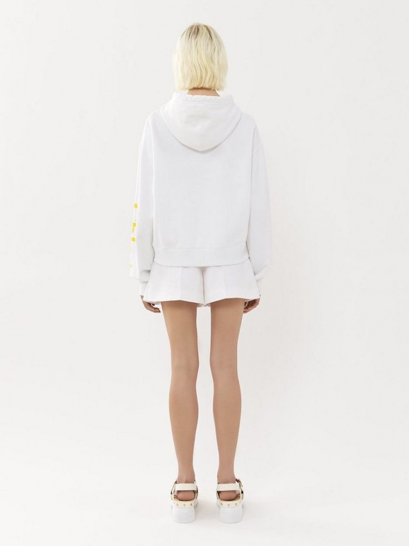 Chandails Chloe Printed Encapuchonné Blanche Vert | CHE-SR13869