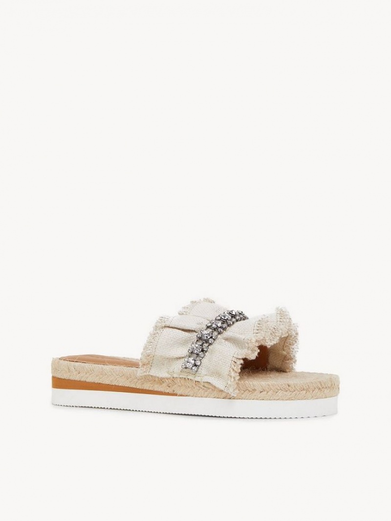 Chaussures Plates Chloe Mollie Espadrillas Argent | CHE-SR14801