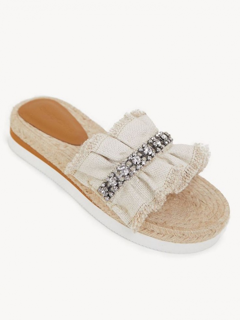 Chaussures Plates Chloe Mollie Espadrillas Argent | CHE-SR14801