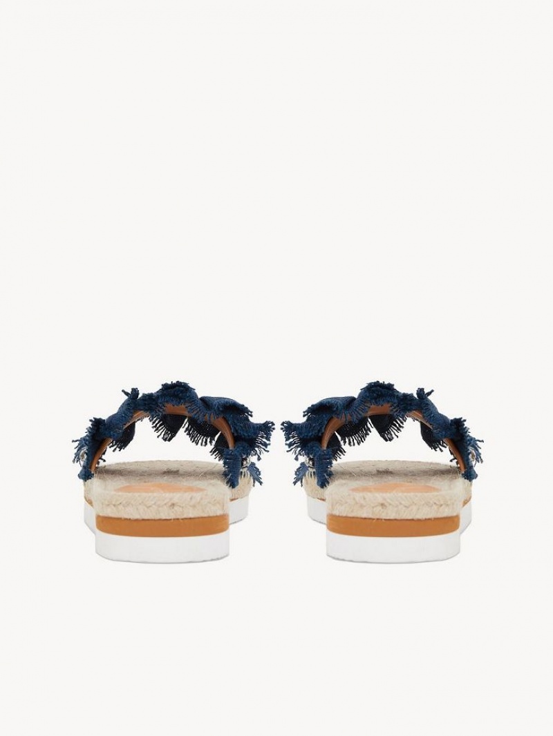 Chaussures Plates Chloe Mollie Espadrillas Bleu Foncé | CHE-SR14807