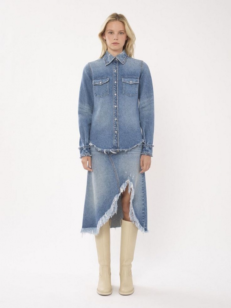 Chemises Chloe Classiche Denim Bleu | CHE-SR13917