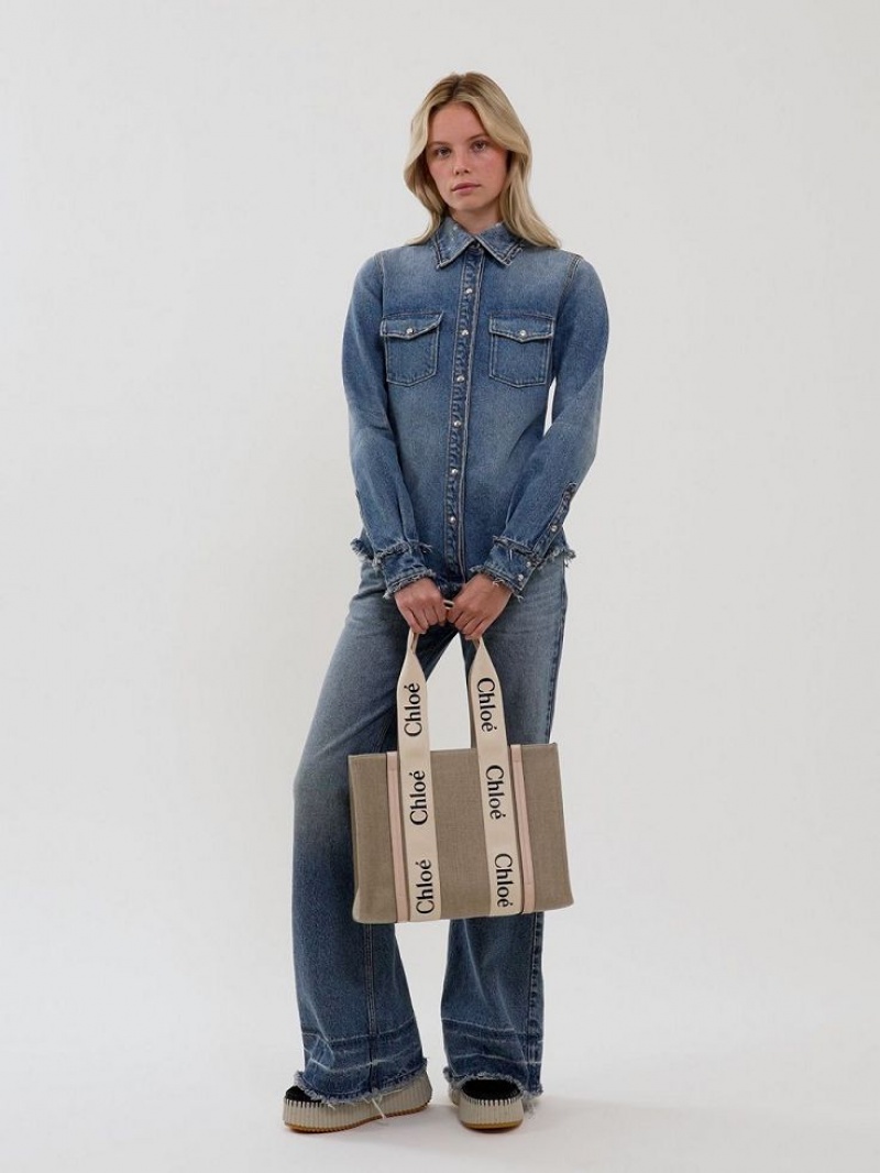 Chemises Chloe Classiche Denim Bleu | CHE-SR13917