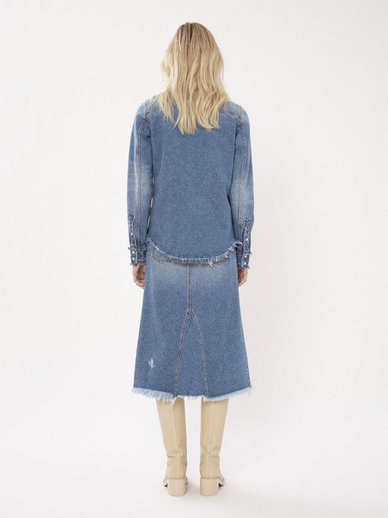Chemises Chloe Classiche Denim Bleu | CHE-SR13917