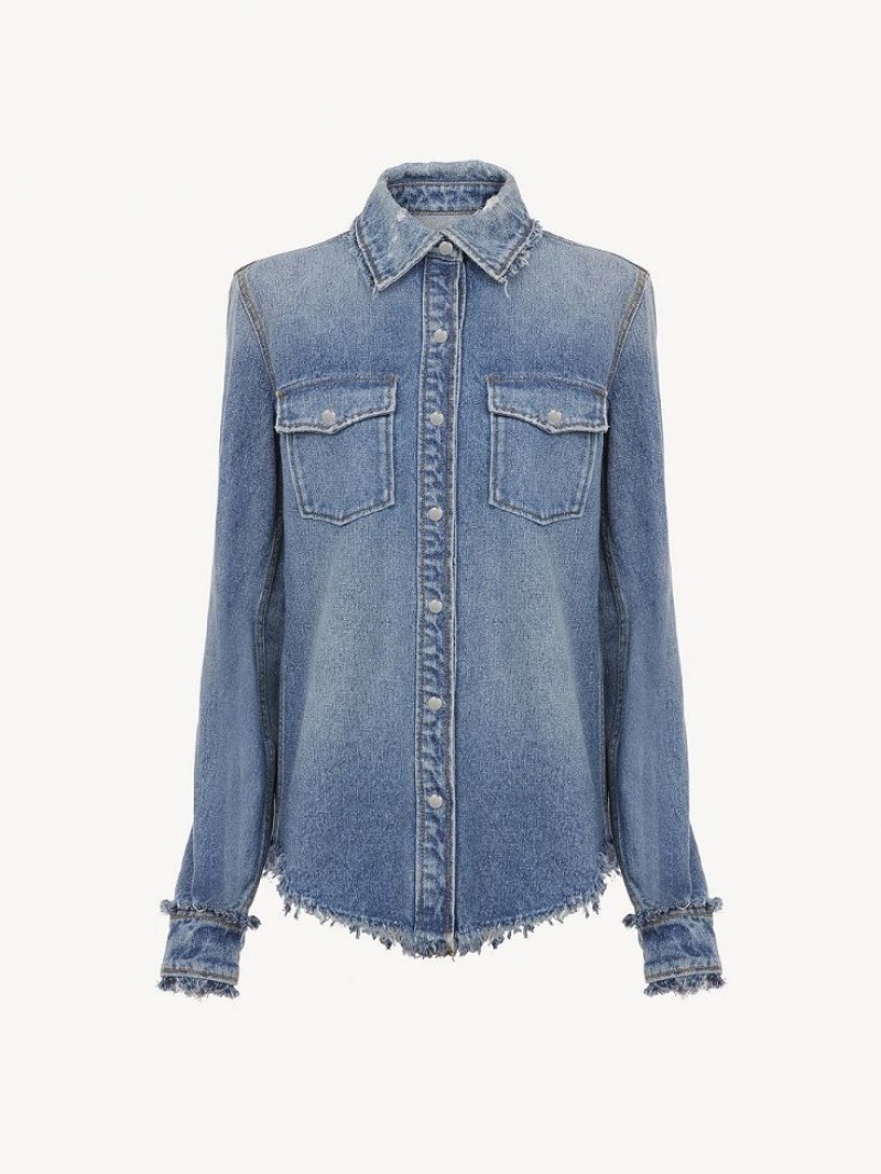 Chemises Chloe Classiche Denim Bleu | CHE-SR13917
