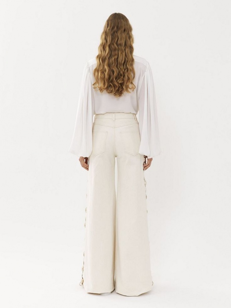 Chemisier Chloe Gathered-sleeve Blanche | CHE-SR13915