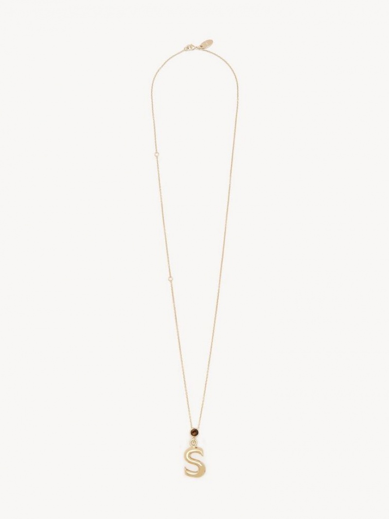 Colliers Chloe Alphabet With Pendant Doré | CHE-SR14337