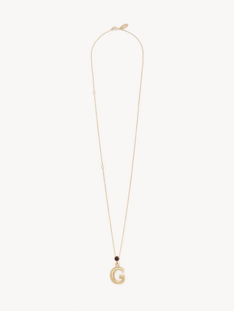 Colliers Chloe Alphabet With Pendant Doré | CHE-SR14349