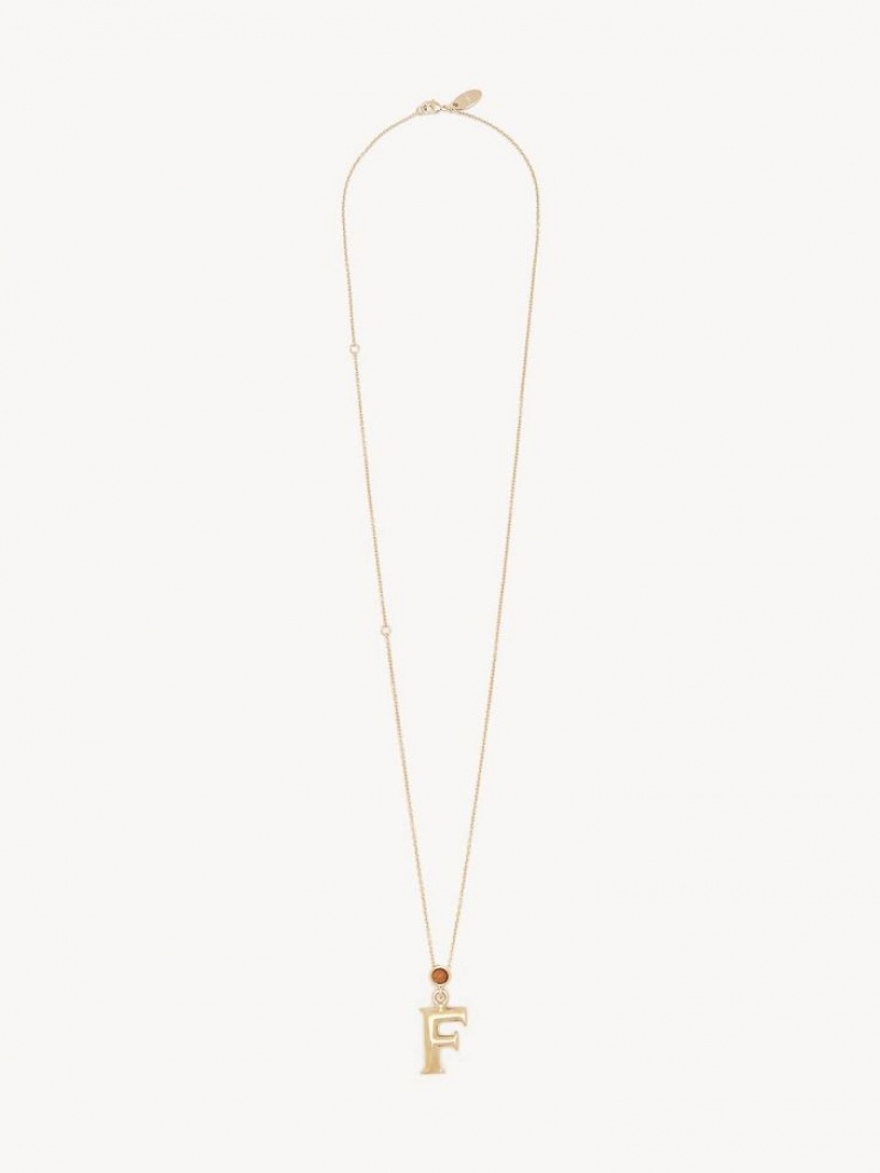 Colliers Chloe Alphabet With Pendant Doré | CHE-SR14350