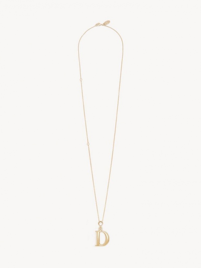 Colliers Chloe Alphabet With Pendant Doré | CHE-SR14352