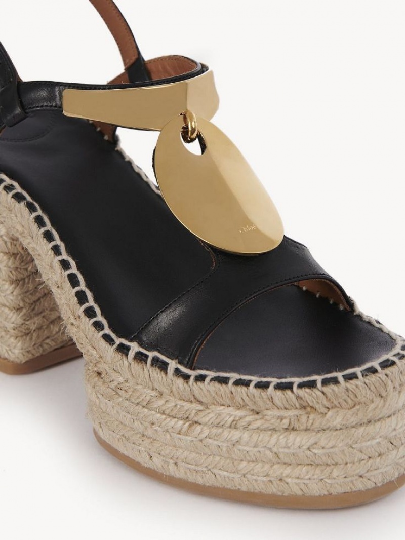 Espadrillas Chloe Pema Noir Doré | CHE-SR14151