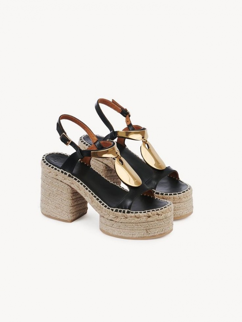 Espadrillas Chloe Pema Noir Doré | CHE-SR14151