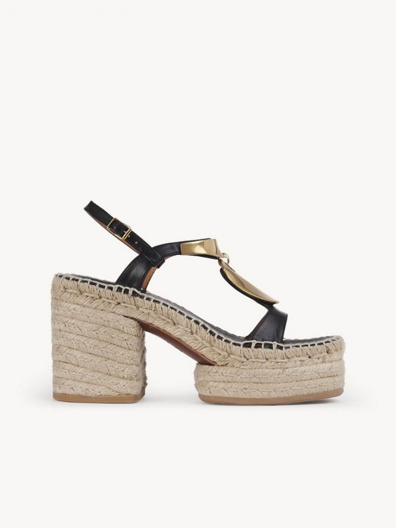 Espadrillas Chloe Pema Noir Doré | CHE-SR14151