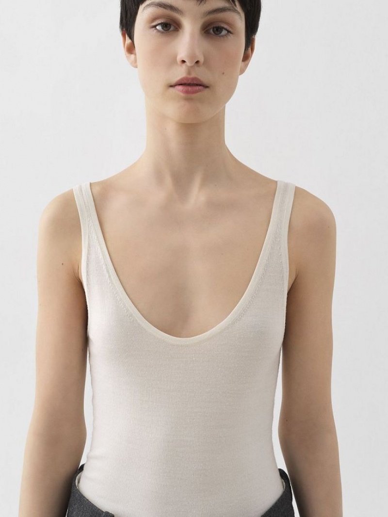 Hauts Chloe Classiche Tank Blanche | CHE-SR13873