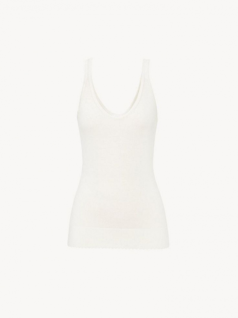 Hauts Chloe Classiche Tank Blanche | CHE-SR13873