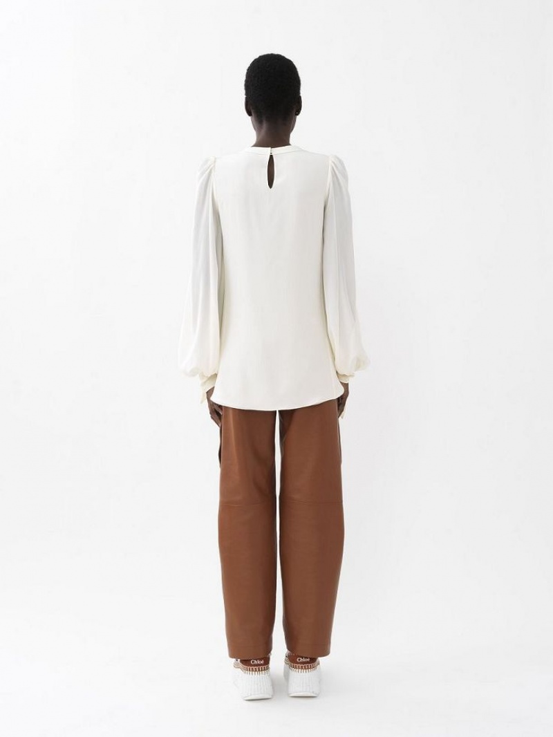 Hauts Chloe Knot-detail Blanche | CHE-SR13900