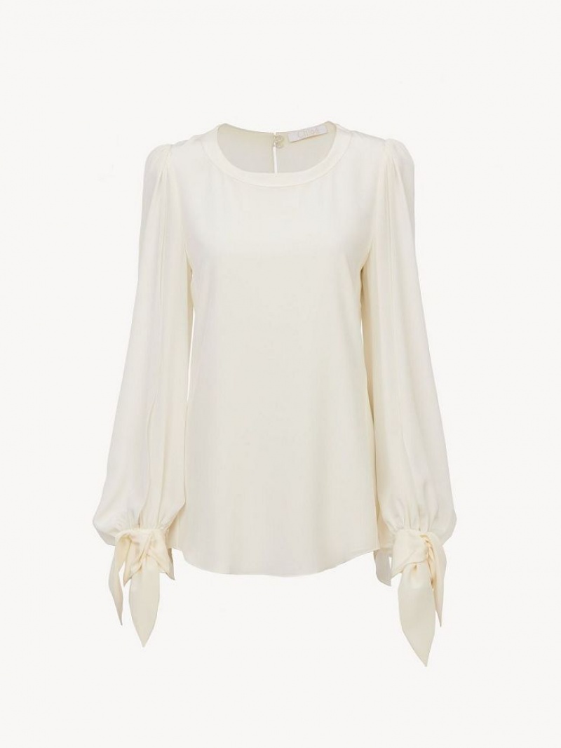 Hauts Chloe Knot-detail Blanche | CHE-SR13900