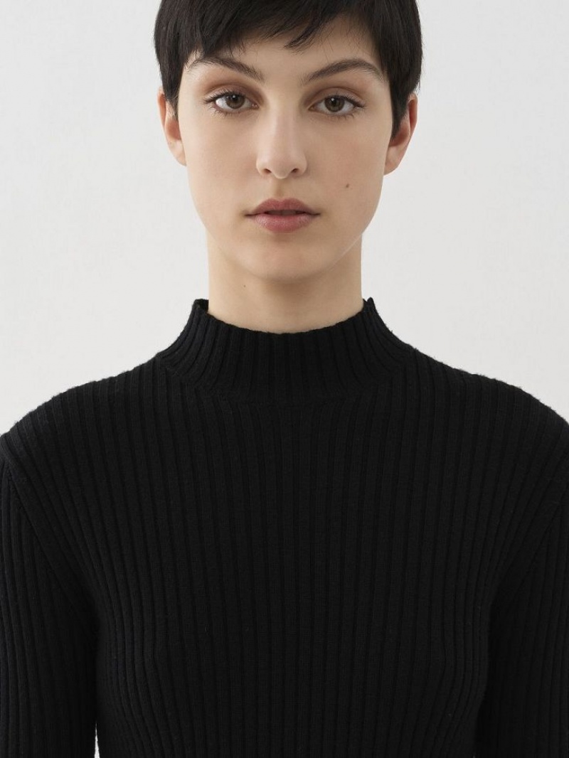Knitwear Chloe Mock-neck Noir | CHE-SR13919