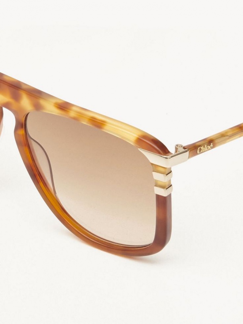 Lunette de Soleil Chloe West Small Havana Patchwork | CHE-SR14521