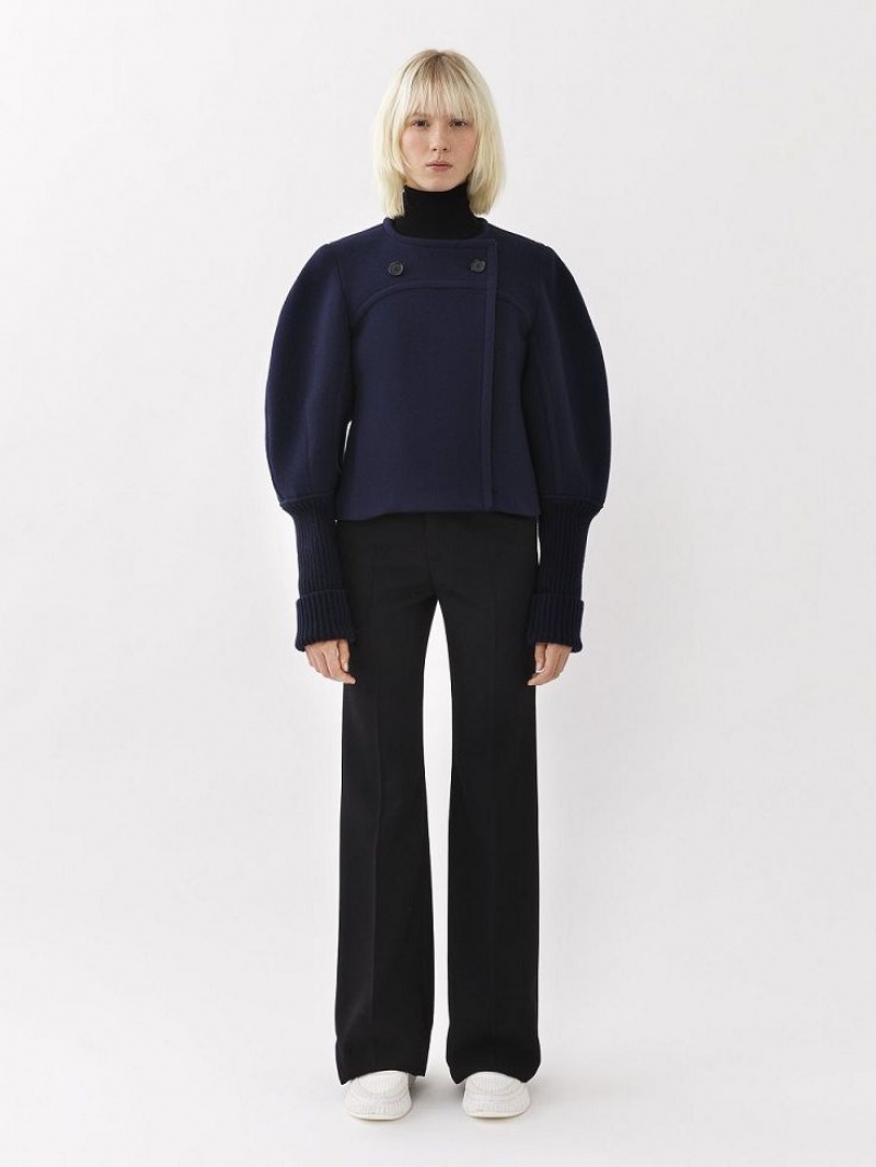 Manteaux Chloe Boxy Bleu | CHE-SR13800