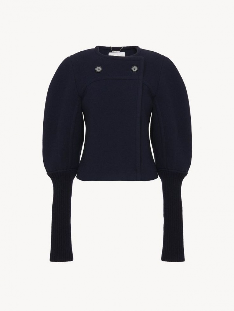 Manteaux Chloe Boxy Bleu | CHE-SR13800