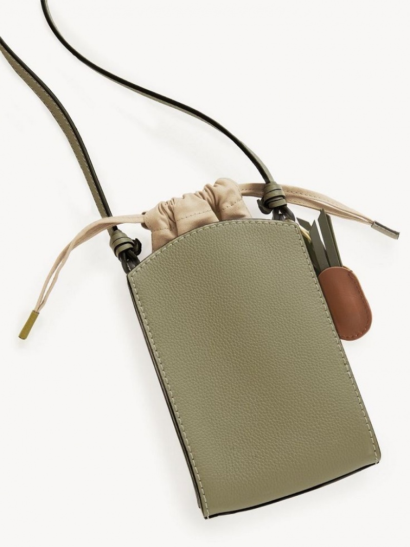 Mini Sacs Chloe Cecilya Vertical Pouch Vert | CHE-SR14726
