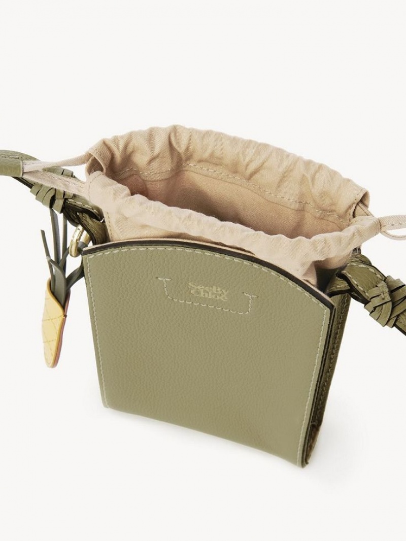 Mini Sacs Chloe Cecilya Vertical Pouch Vert | CHE-SR14726