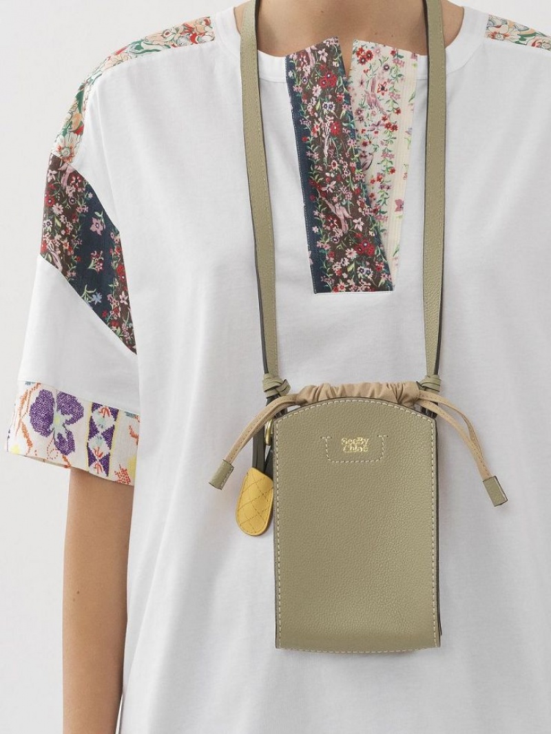 Mini Sacs Chloe Cecilya Vertical Pouch Vert | CHE-SR14726