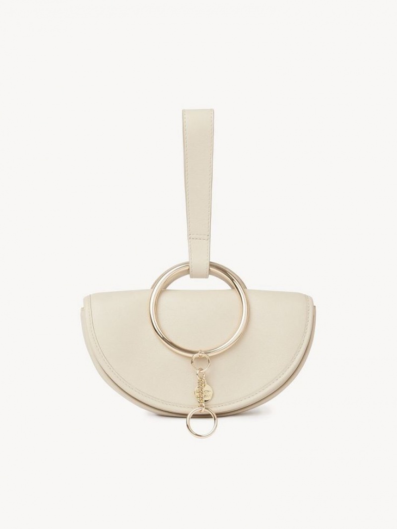 Mini Sacs Chloe Mara Half Moon Beige | CHE-SR14755