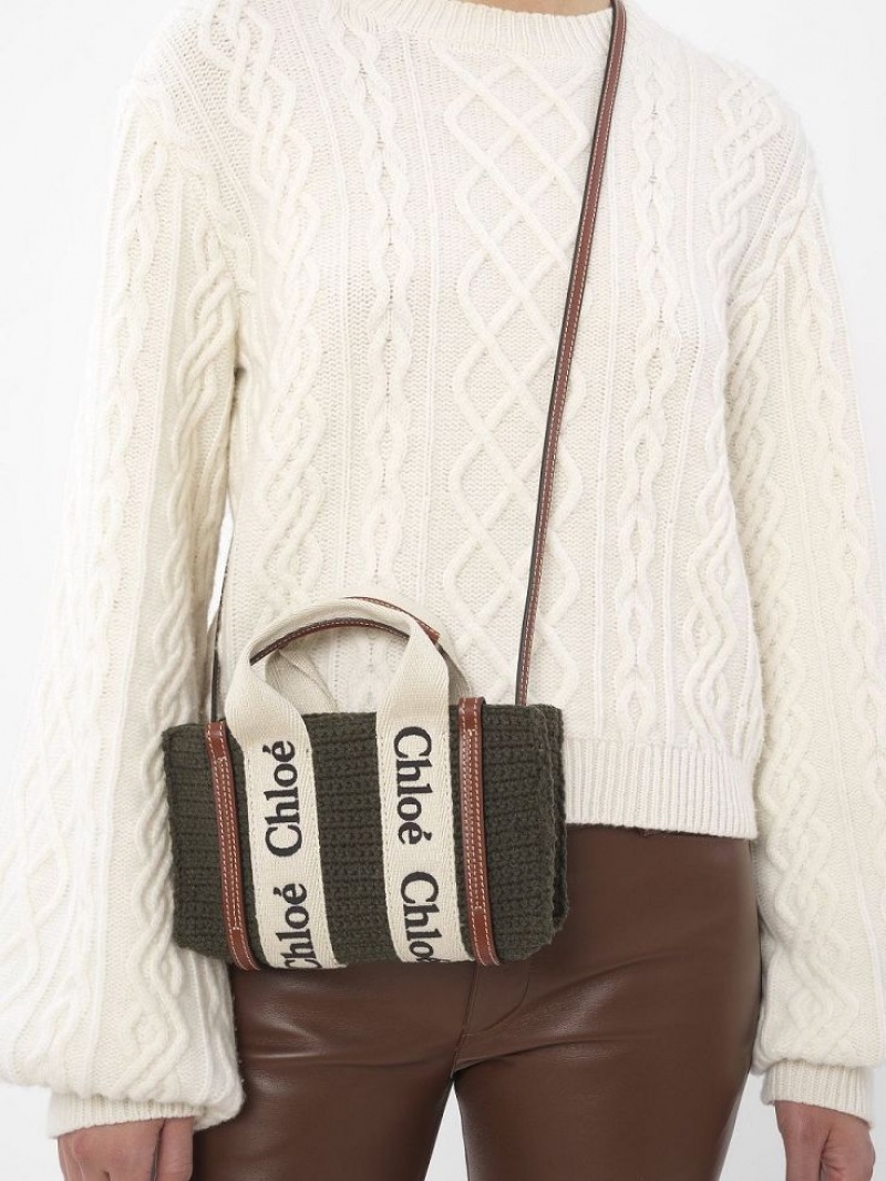 Mini Sacs Chloe Woody Tote 2 Grise | CHE-SR13731