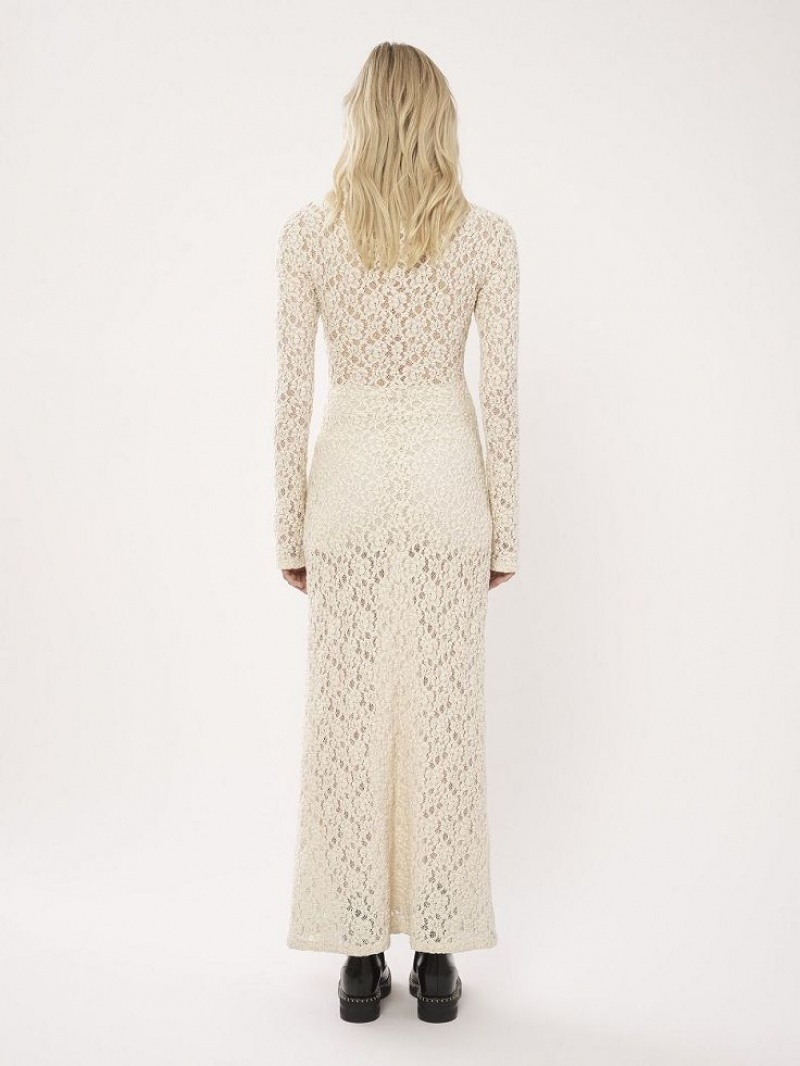Peignoir Chloe Fitted Maxi Blanche | CHE-SR13863