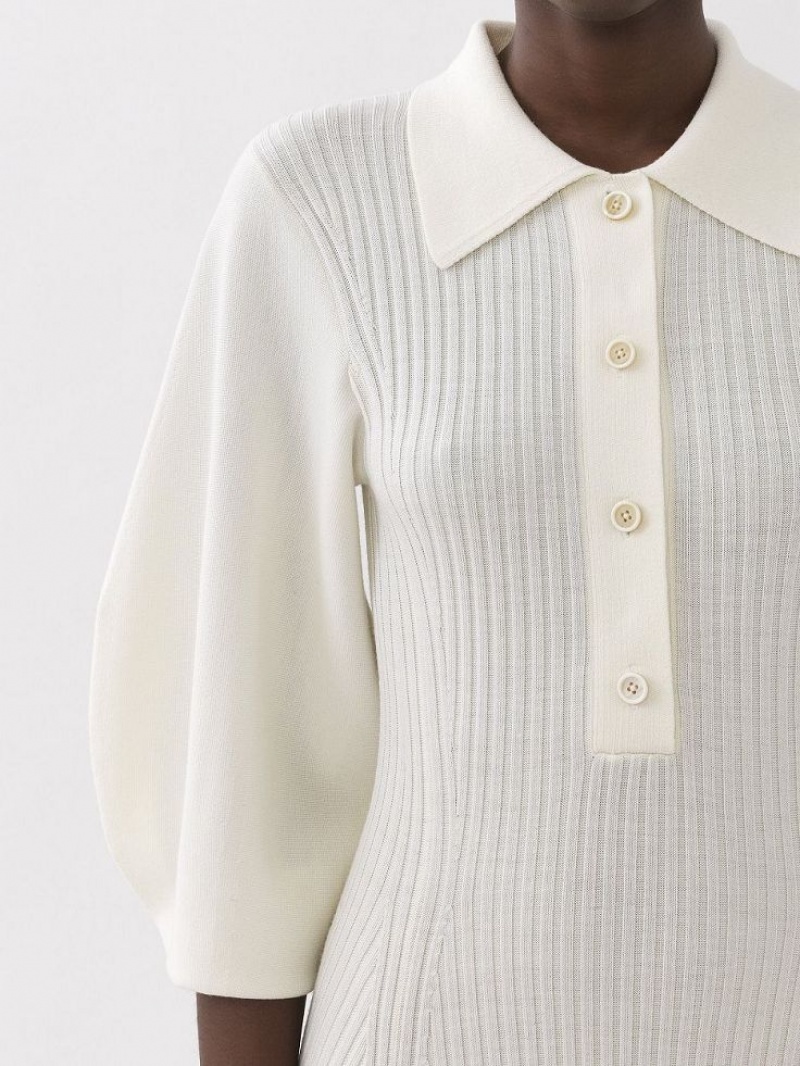 Peignoir Chloe Polo Midi Blanche | CHE-SR13858