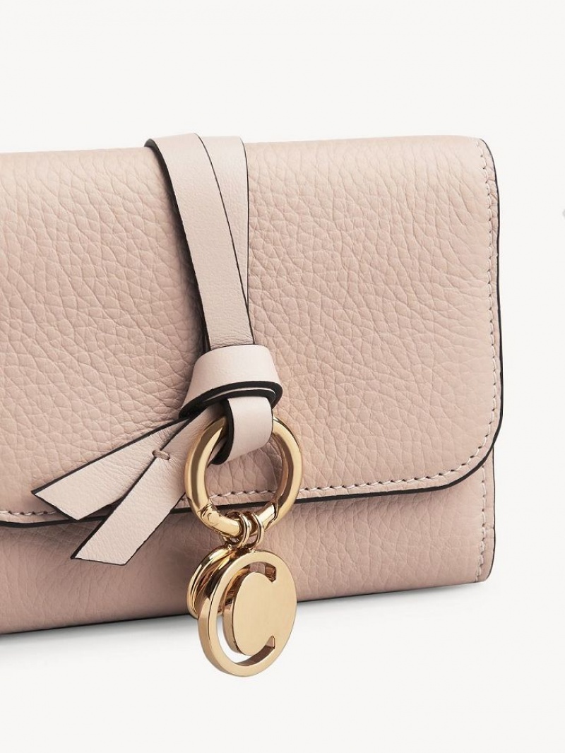 Petits Portefeuilles Chloe Alphabet Small Tri-fold Rose Beige | CHE-SR14290
