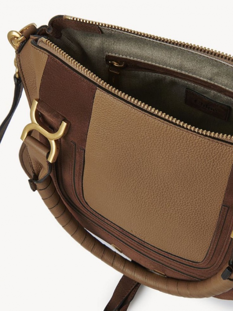 Sacs Crossbody Chloe Marcie Double Carry Beige | CHE-SR13600