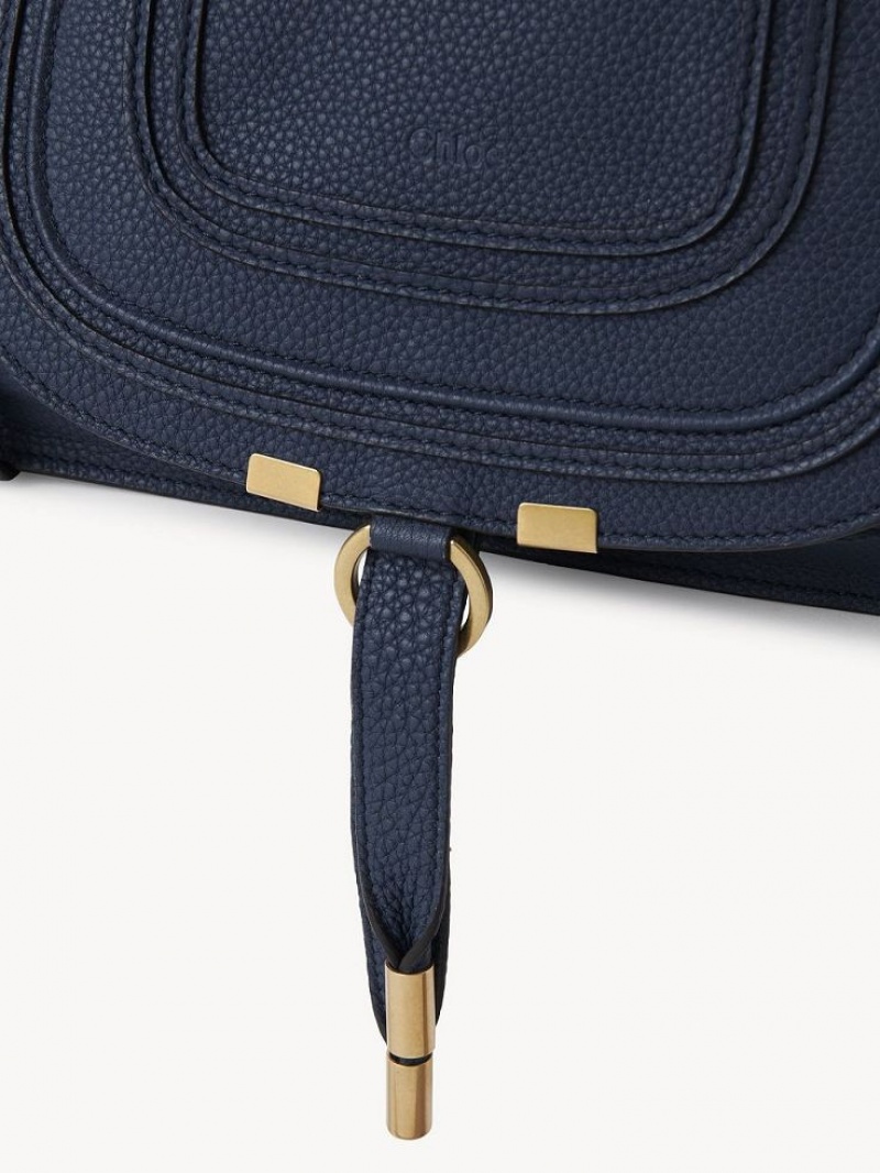 Sacs Crossbody Chloe Marcie Small Double Carry Bleu Marine | CHE-SR13484